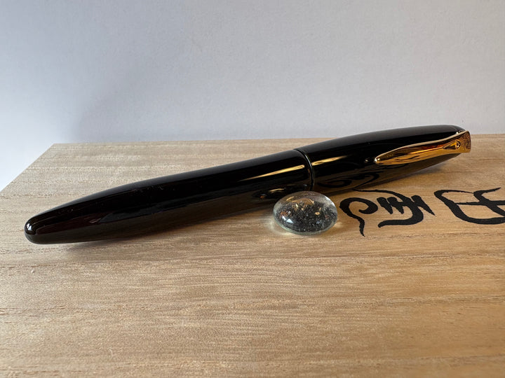 Platinum Izumo Tamenuri in Soratame Green Urushi - Fountain Pen