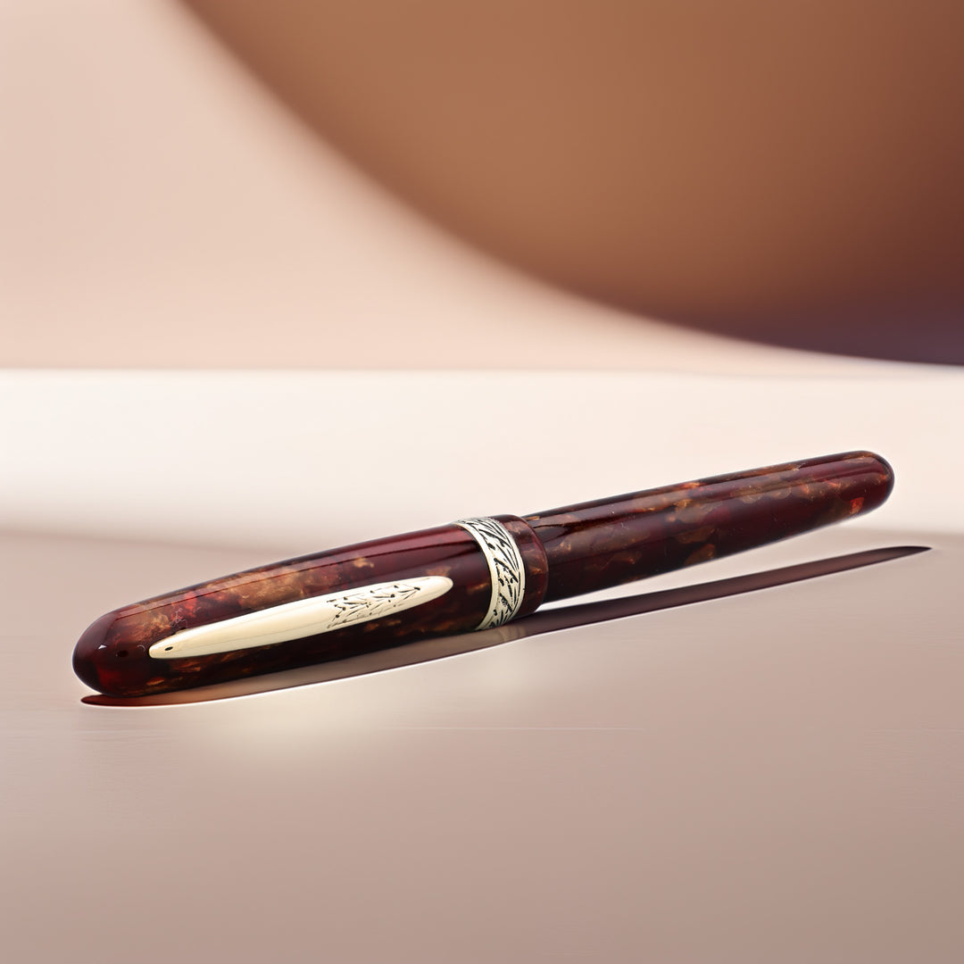 Stipula Etruria Amber and Gold Fountain Pen
