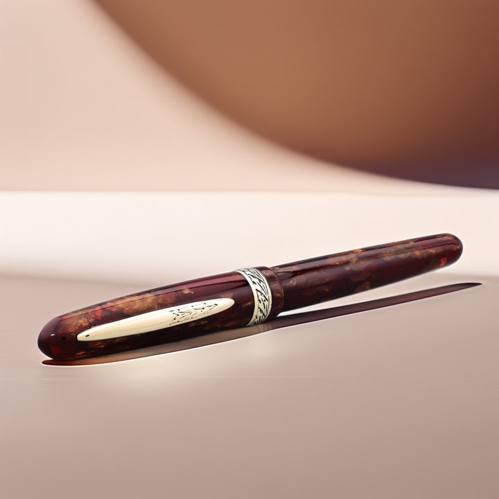 Stipula Etruria Amber and Gold Fountain Pen