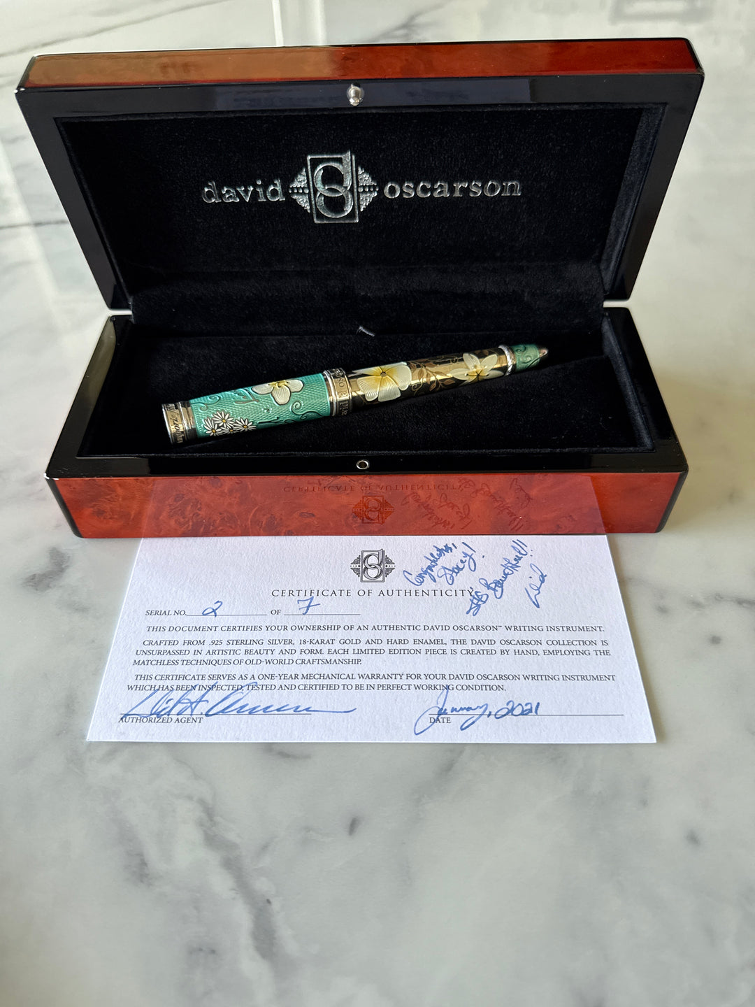David Oscarson Carl Linnaeus Mint Fountain Pen - LE No. 2 of 7 Worldwide