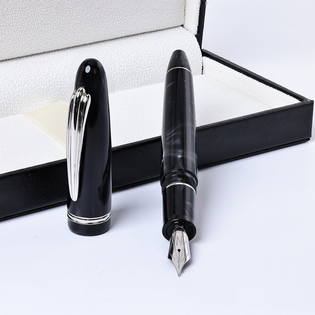 Nettuno 1911 Skipper Black And Silver Fountain Pen