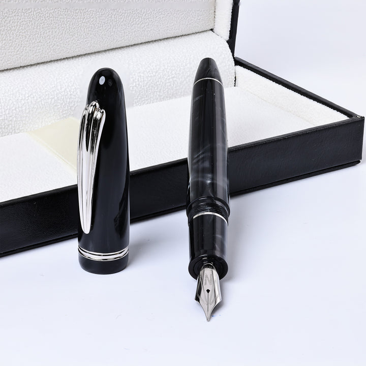 Nettuno 1911 Skipper Black And Silver Fountain Pen