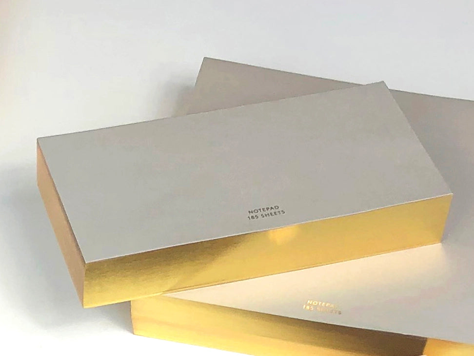 W co. Notepad with Gold Edging -Medium Long (4.4” x 8.75