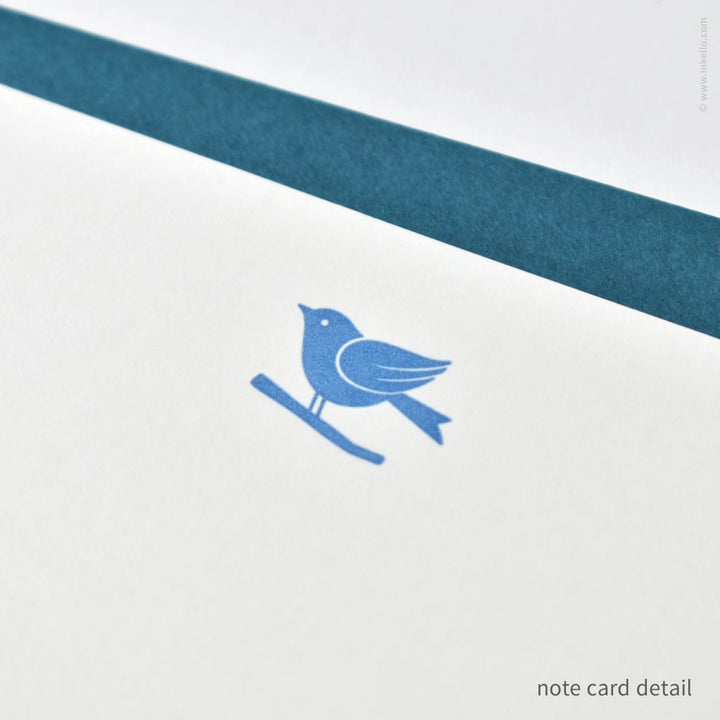 Flat Note Card Set with Bluebird