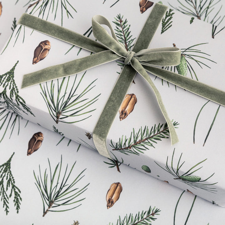 White Pine - Grey - Gift Wrapping Paper (2 Sheets)