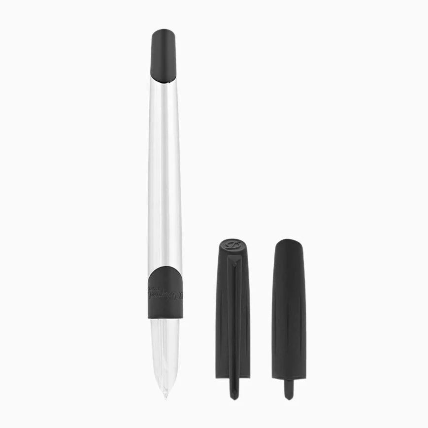 S.T. Dupont Défi Millenium Fountain Pen - Brushed Chrome & Black