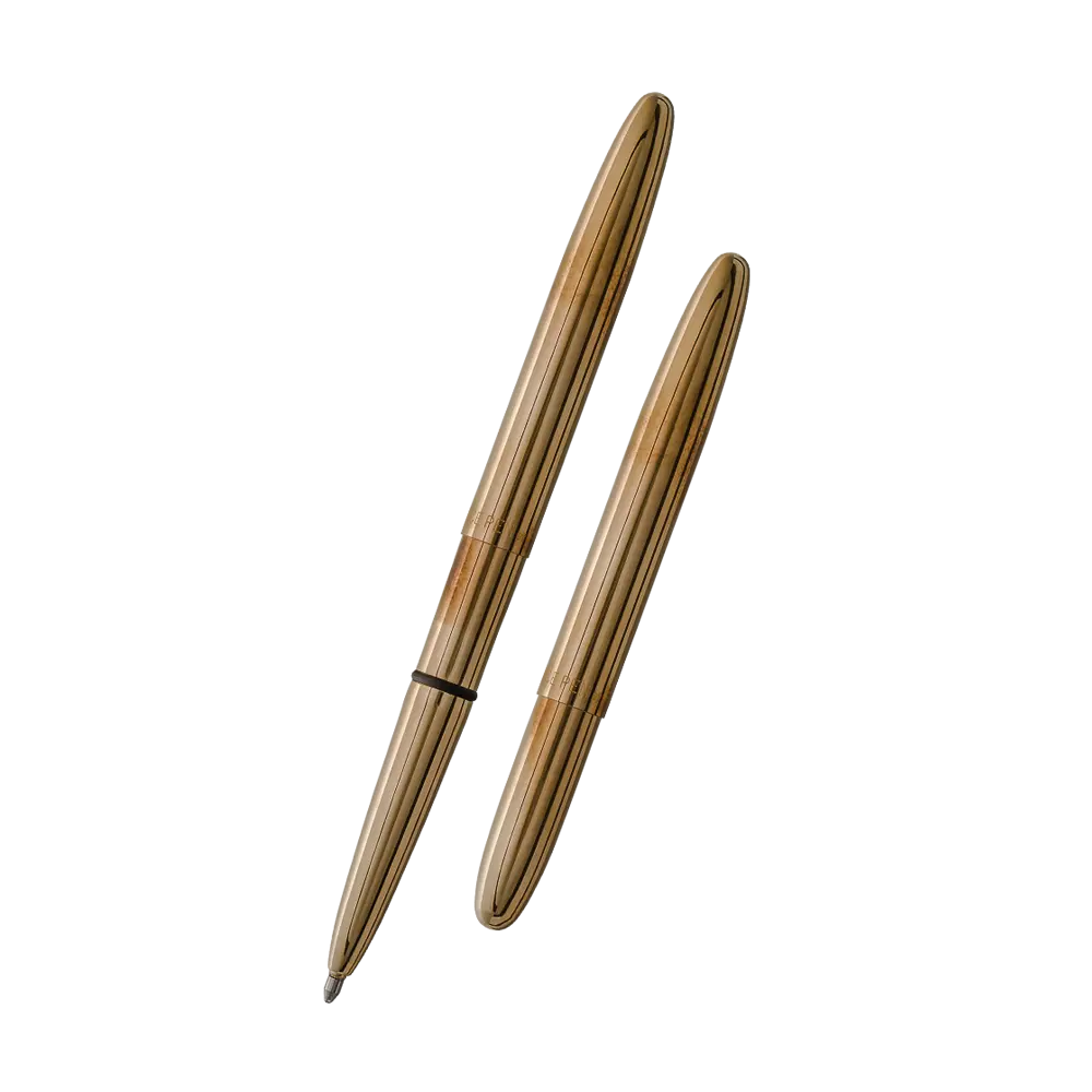 Fisher Space Pen Bullet Ballpoint Pen - Antimicrobial Polished Raw Brass