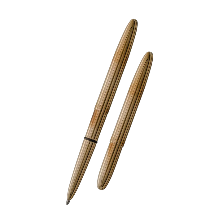 Fisher Space Pen Bullet Ballpoint Pen - Antimicrobial Polished Raw Brass