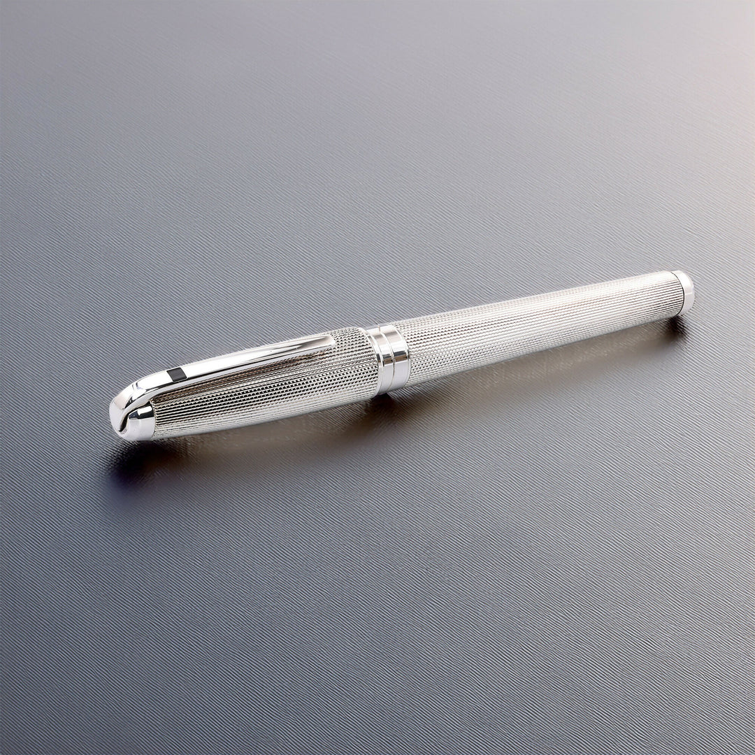 S.T Dupont XL Olympio Silver Plated Batley Grain Fountain Pen