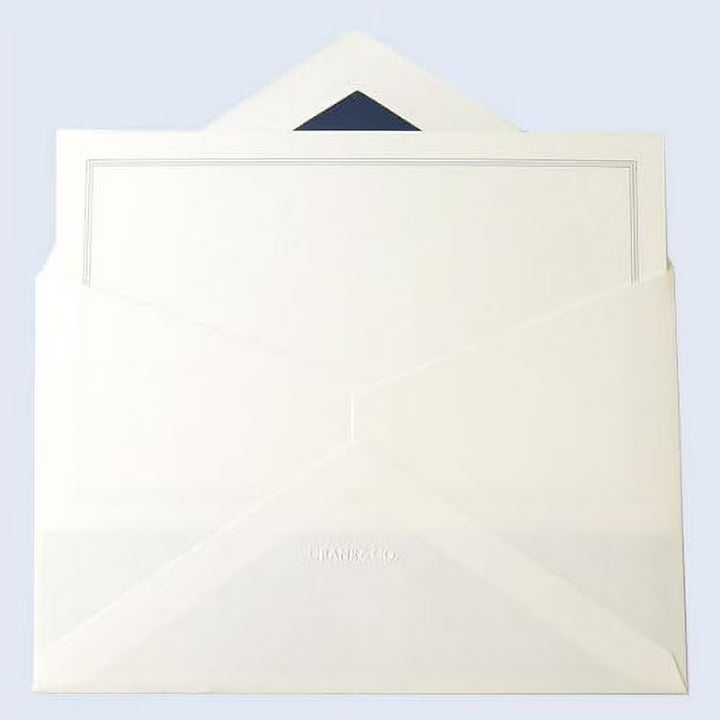 Crane Navy Blue Triple Hairline Framed Card