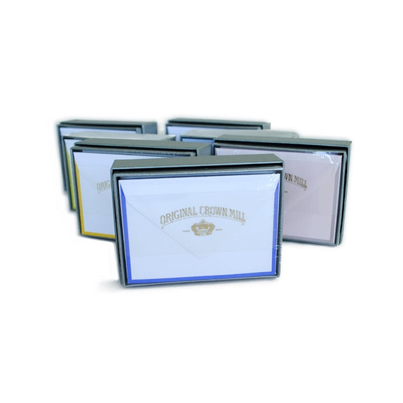 Crown Mill Silver Line Bi-Color Small Note Cards Box 25/25 -  2.5x3.75"