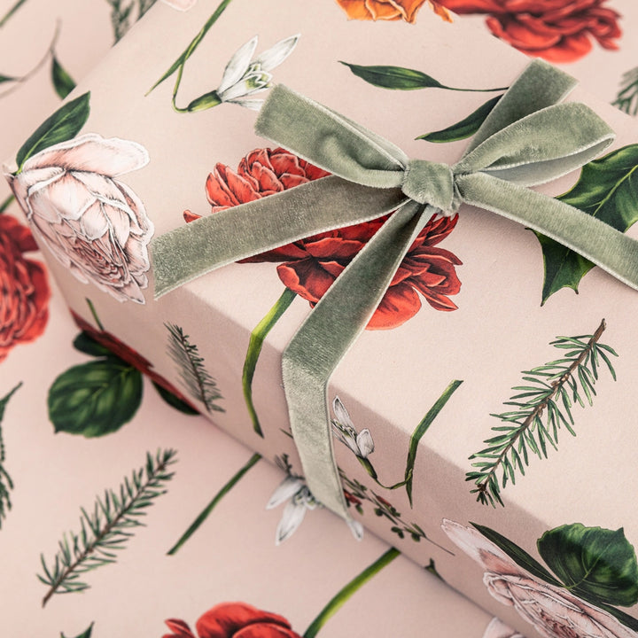 Catherine Lewis Berry Roses - Pink Gift Wrapping Paper (2 Sheets)