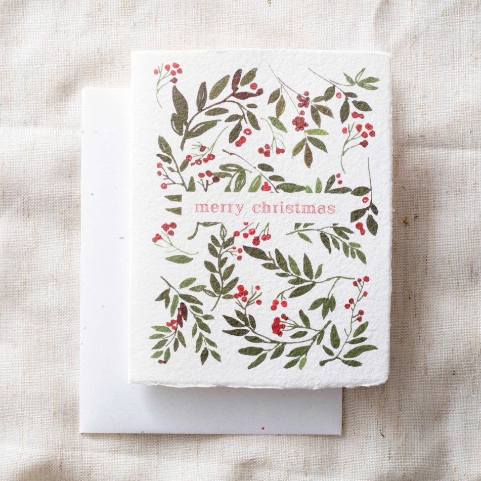 Paper Baristas Merry Christmas Berries Christmas Greeting Card Box Set