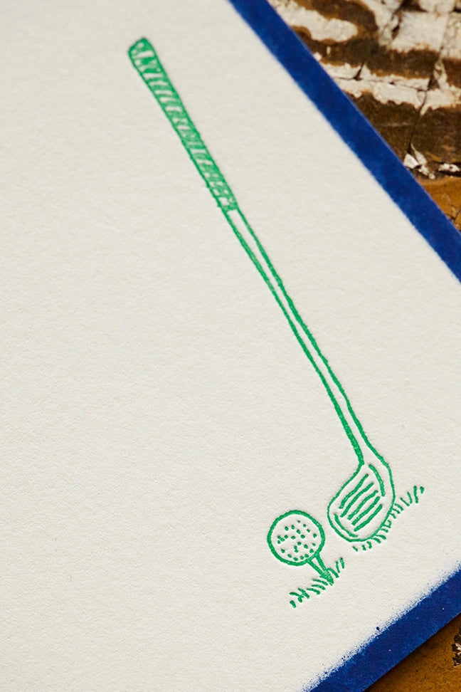 Golf Letter Press Note Cards A6 (10 Flat Cards & Lined Envelopes) – The ...