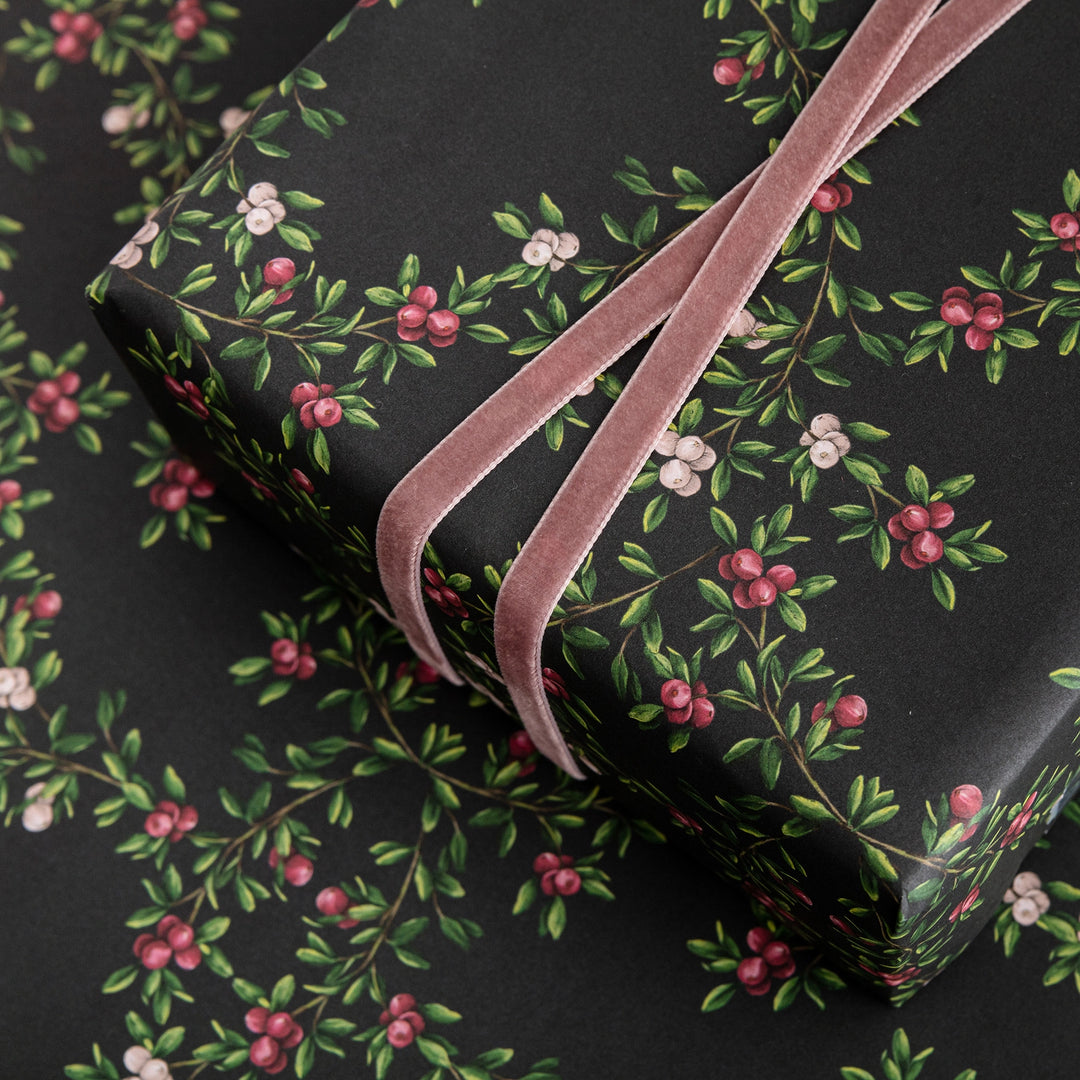Merry Nouveau - Navy - Gift Wrapping Paper (2 Sheets)