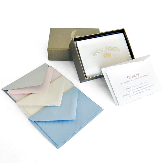 DECKLE SMALL NOTECARD GOLD LINE - WHITE | Original Crown Mill