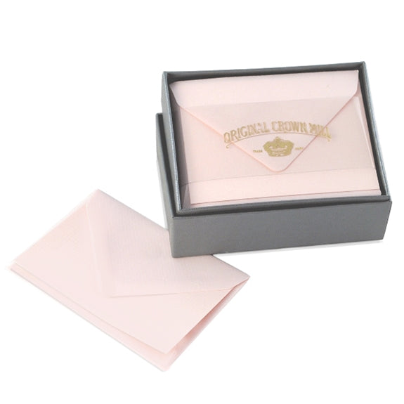 Crown Mill Classic Laid Plain Edge Small Note Card Silver Box 25/25 -  2.5x3.75"