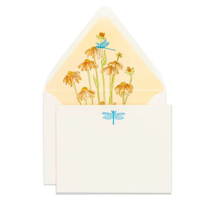 Dragonfly - Letterpress Flat Notecard  4.25” x 5.5”  (6ct)