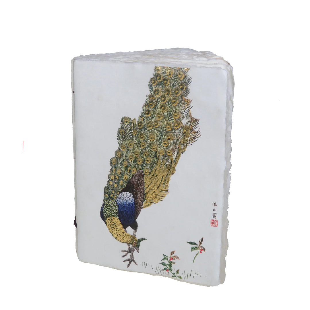 Epigram A5 Parchment Paper Notebook with Gold, Royal Bird, Peacock