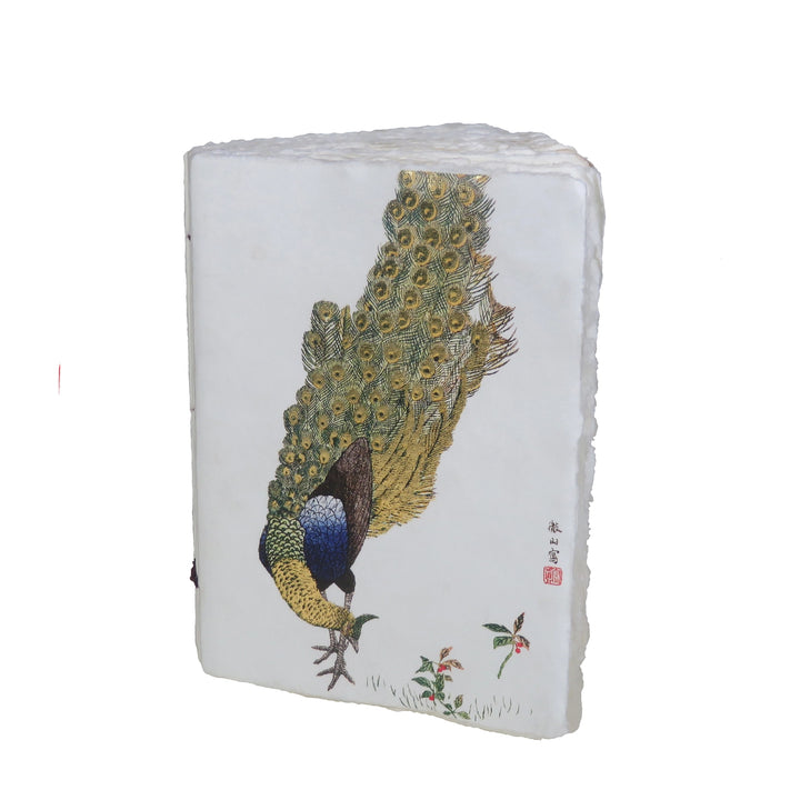 Epigram A5 Parchment Paper Notebook with Gold, Royal Bird, Peacock