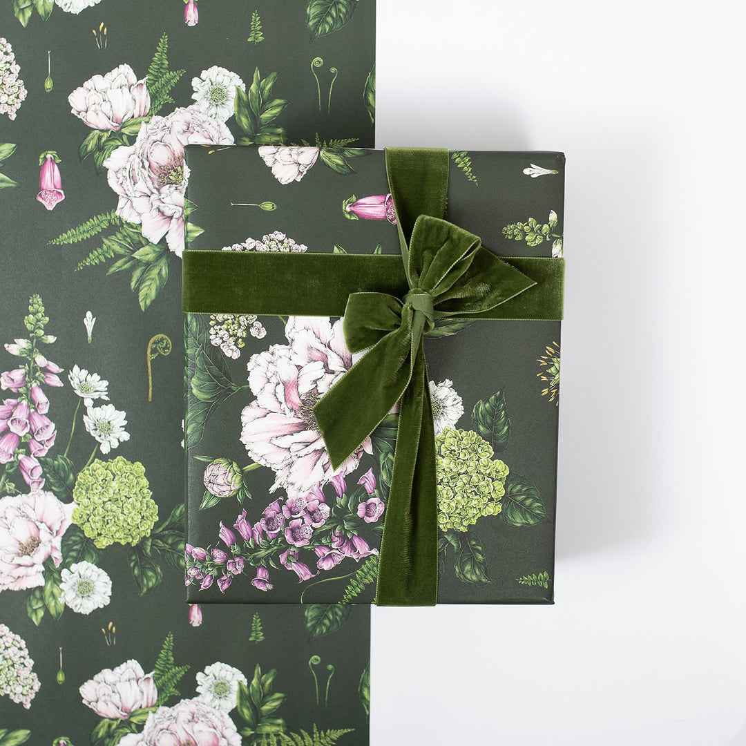 Summer Garden - Dark Green - Gift Wrapping Paper (2 Sheets)
