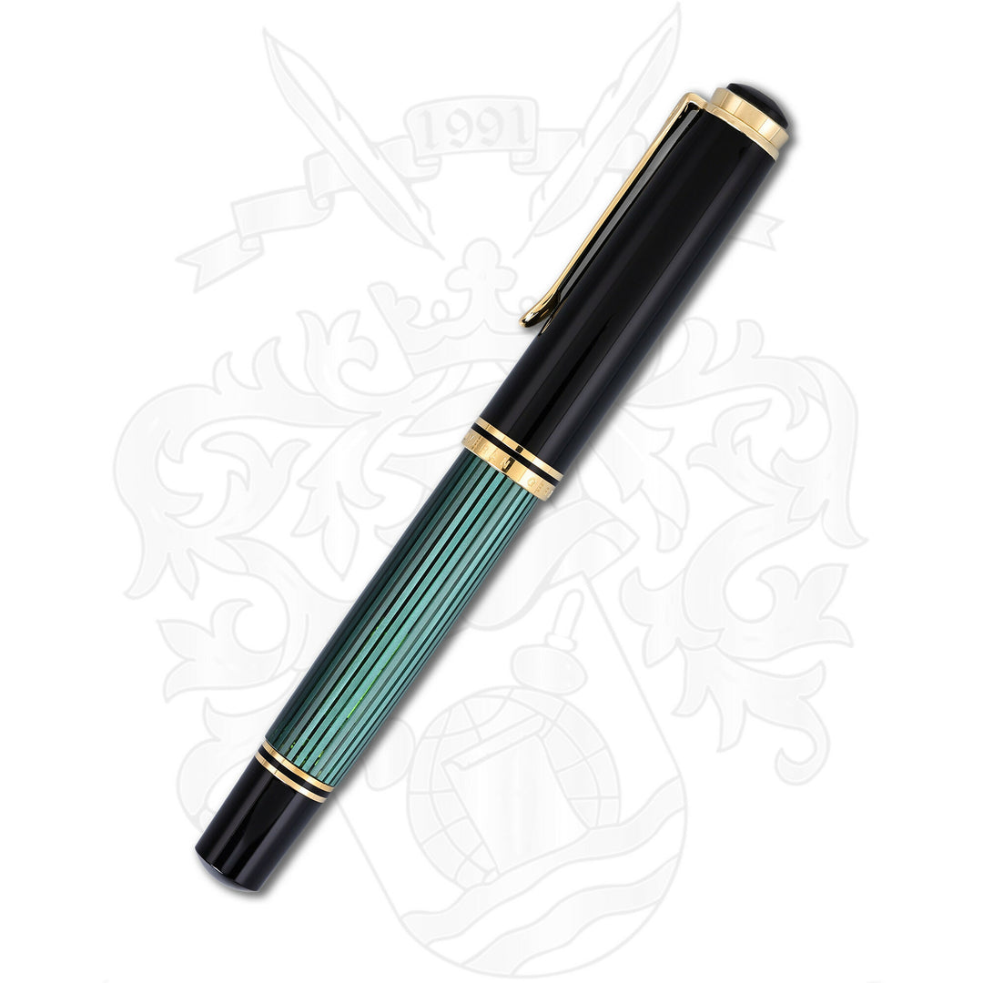 Pelikan Souverän M1000 Green Stripe (Translucent Barrel –two chicks logo)