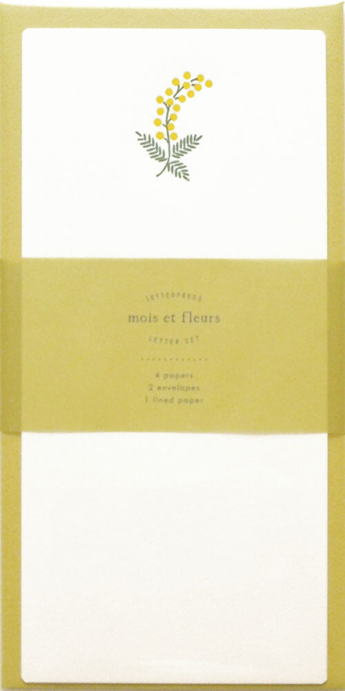 Japanese Letterpress Mimosa Letter Set