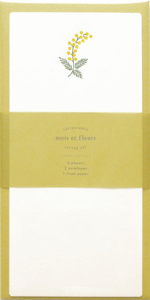 Japanese Letterpress Mimosa Letter Set