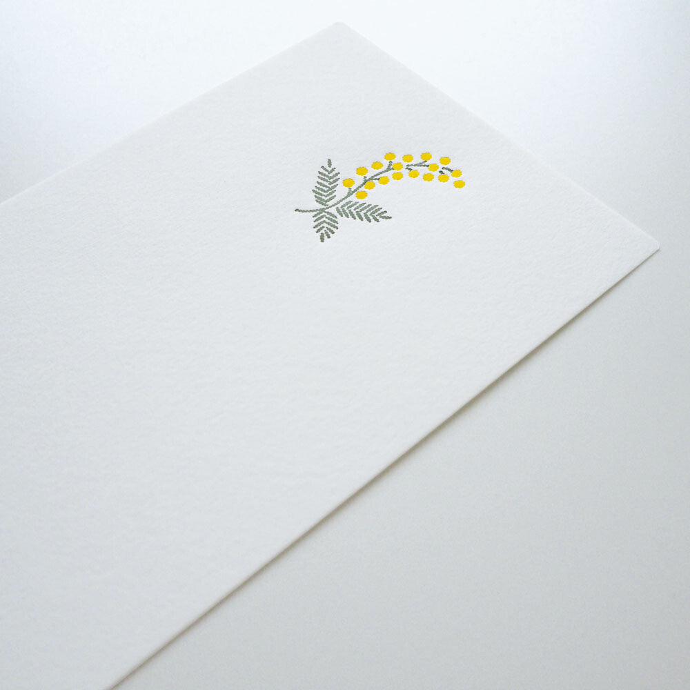 Japanese Letterpress Mimosa Letter Set