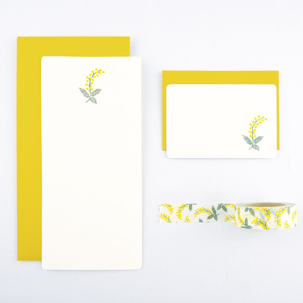 Japanese Letterpress Mimosa Letter Set