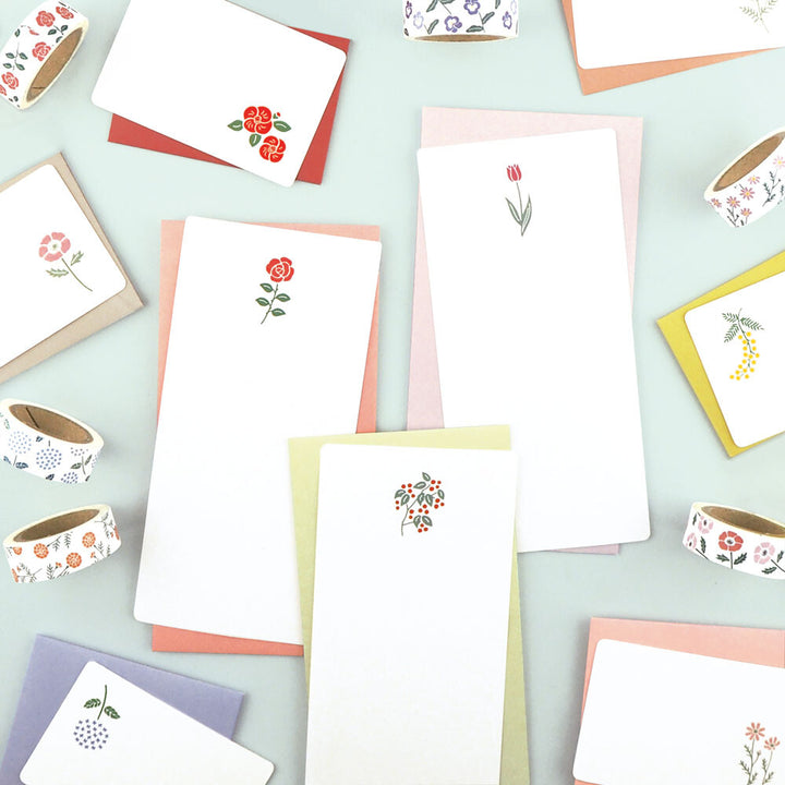 Japanese Letterpress Mimosa Letter Set