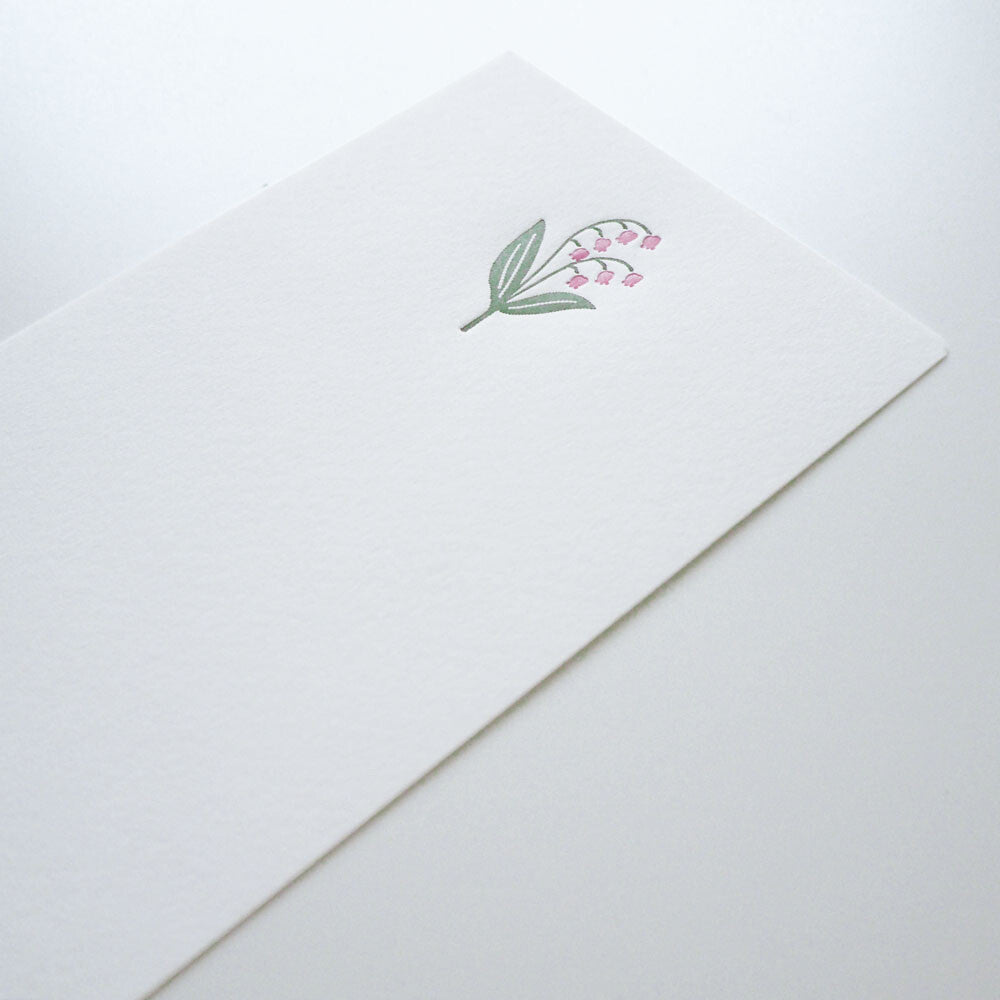 Japanese Letterpress Lily of the Valley Letter Set