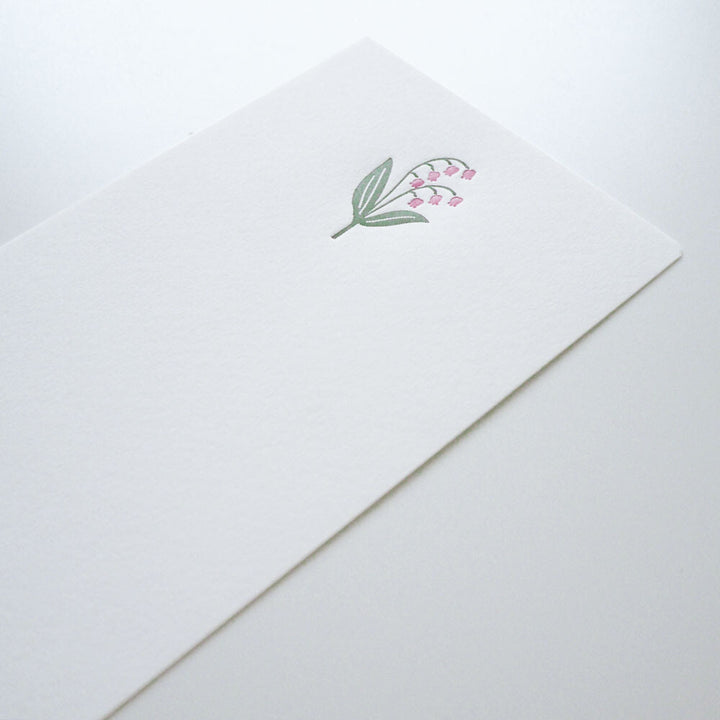 Japanese Letterpress Lily of the Valley Letter Set