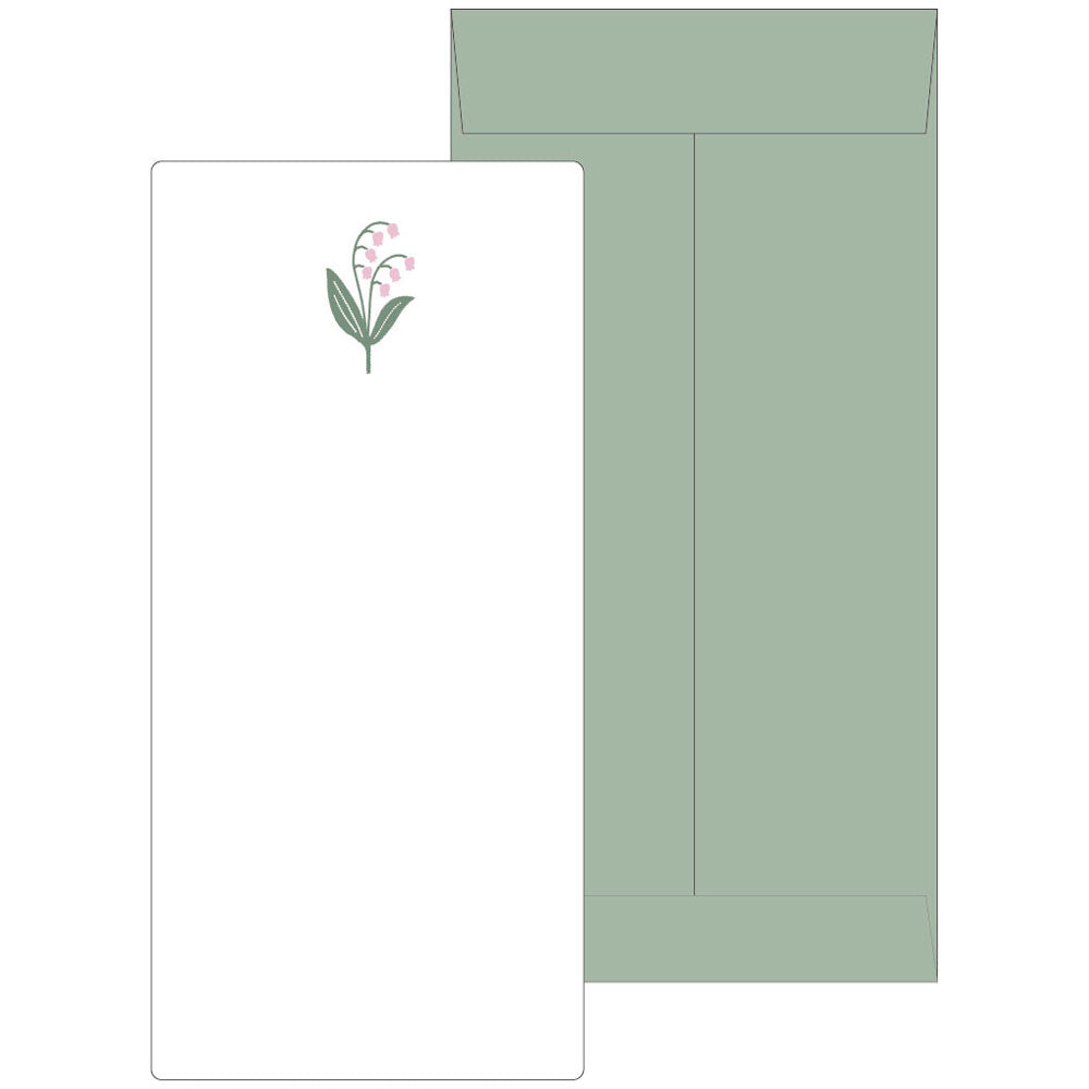 Japanese Letterpress Lily of the Valley Letter Set
