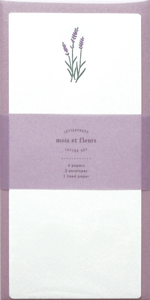 Japanese Letterpress Lavender Letter Set