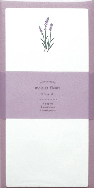 Japanese Letterpress Lavender Letter Set
