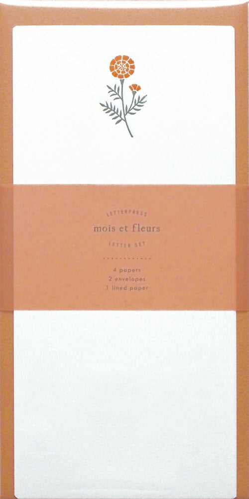 Japanese Letterpress Marigold Slim Letter Set
