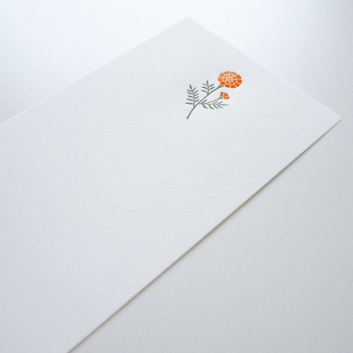 Japanese Letterpress Marigold Slim Letter Set