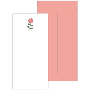 Japanese Letterpress Rose Slim Letter Set