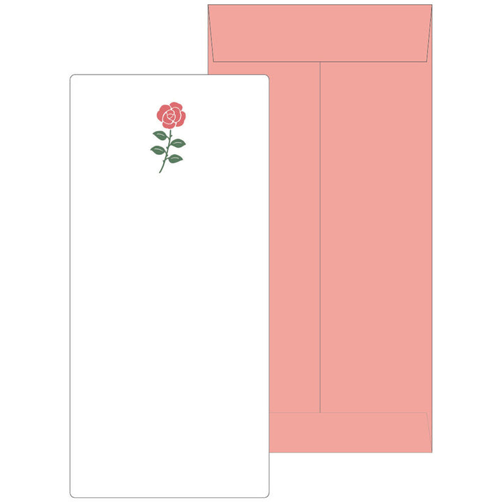 Japanese Letterpress Rose Slim Letter Set