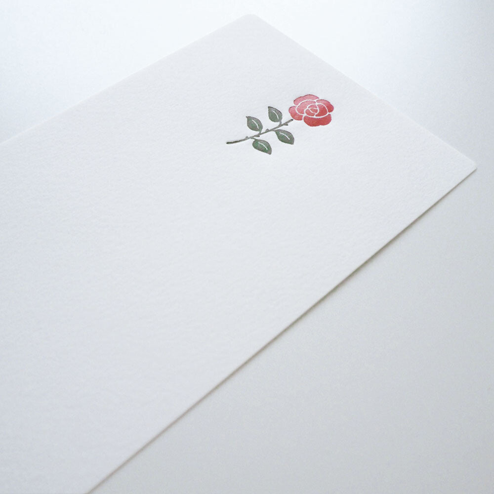 Japanese Letterpress Rose Slim Letter Set