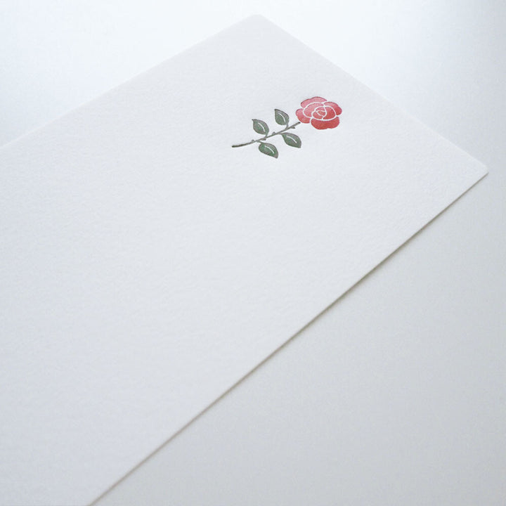 Japanese Letterpress Rose Slim Letter Set