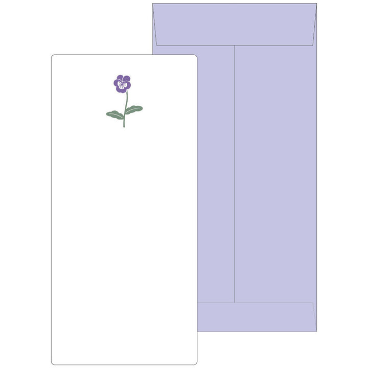 Japanese Letterpress Pansy Slim Letter Set