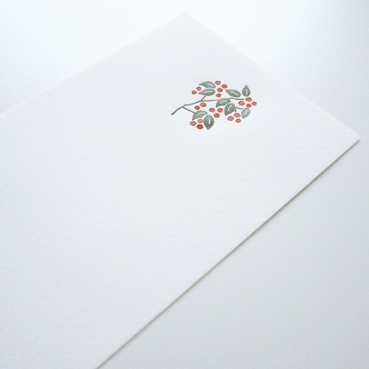 Japanese Letterpress Nandina Berry Slim Letter Set