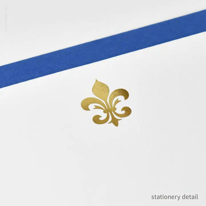 Stationery Set with Gold Fleur-De-Lis