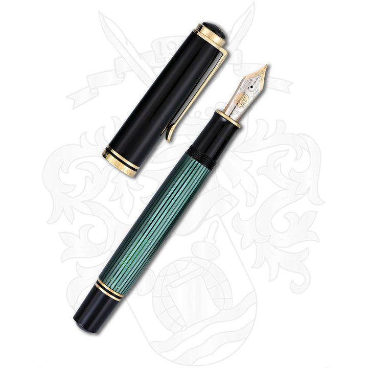 Pelikan Souverän M1000 Green Stripe (Translucent Barrel –two chicks logo)