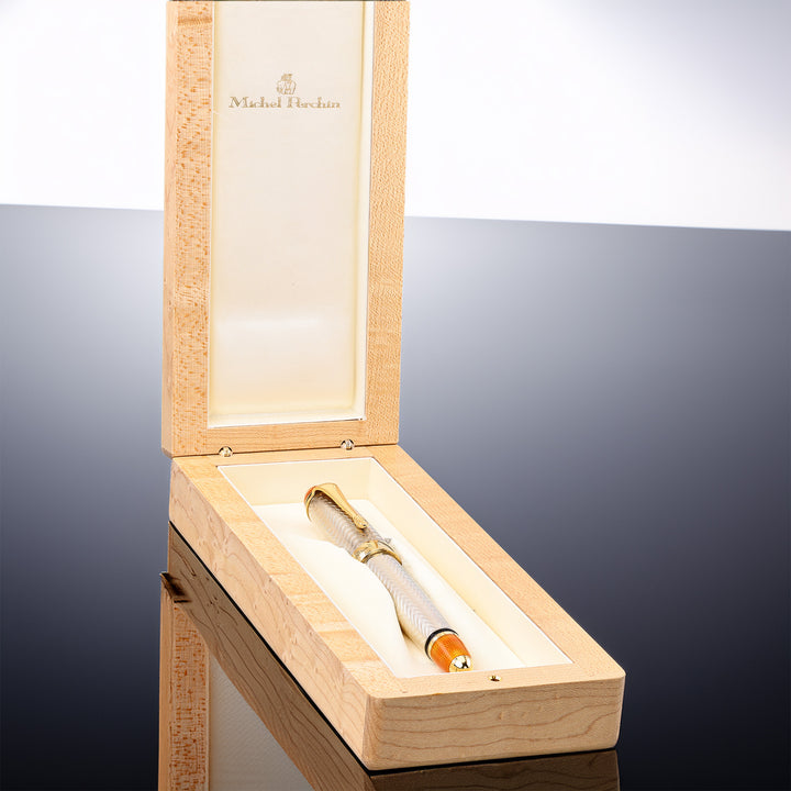 Michel Perchin Art Deco Limited Edition 88 Sterling Silver With Orange Trim