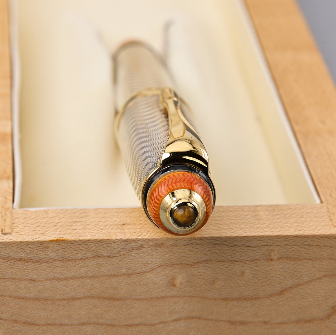 Michel Perchin Art Deco Limited Edition 88 Sterling Silver With Orange Trim