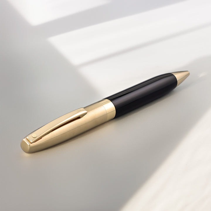 Sheaffer Sentinel Ballpoint Pen - Brushed Gold/Black Lacquer