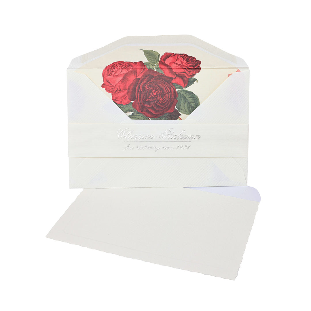 Rossi 1931 Italian Stationery Rose Flat Cards 3.25" x 5.25"  (10ct.)
